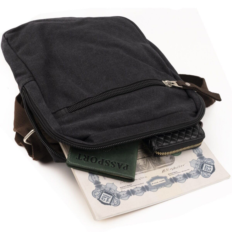 Сумка вертикальна текстильна Vintage Чорна