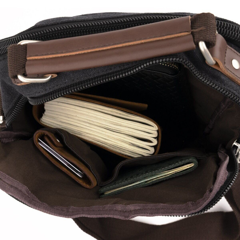 Сумка вертикальна текстильна Vintage Чорна