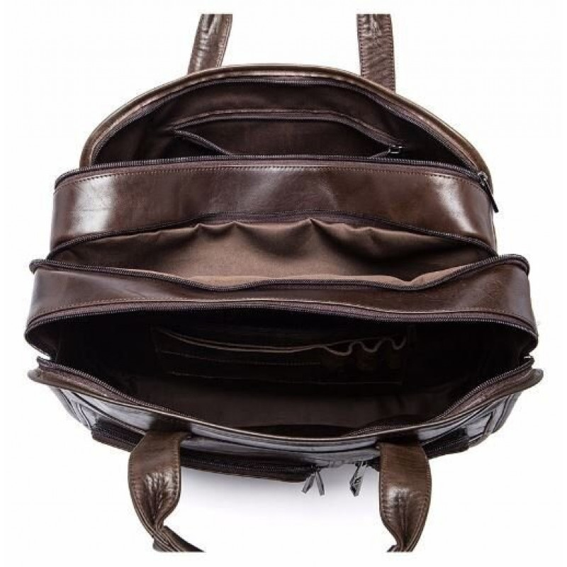 Сумка для ноутбуку з натуральної шкіри Vintage Коричнева