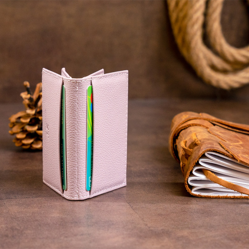 Визитница-книжка ST Leather Лиловая