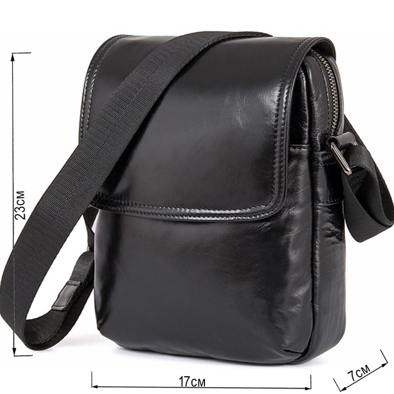 Сумка мужская Vintage кожаная Черная