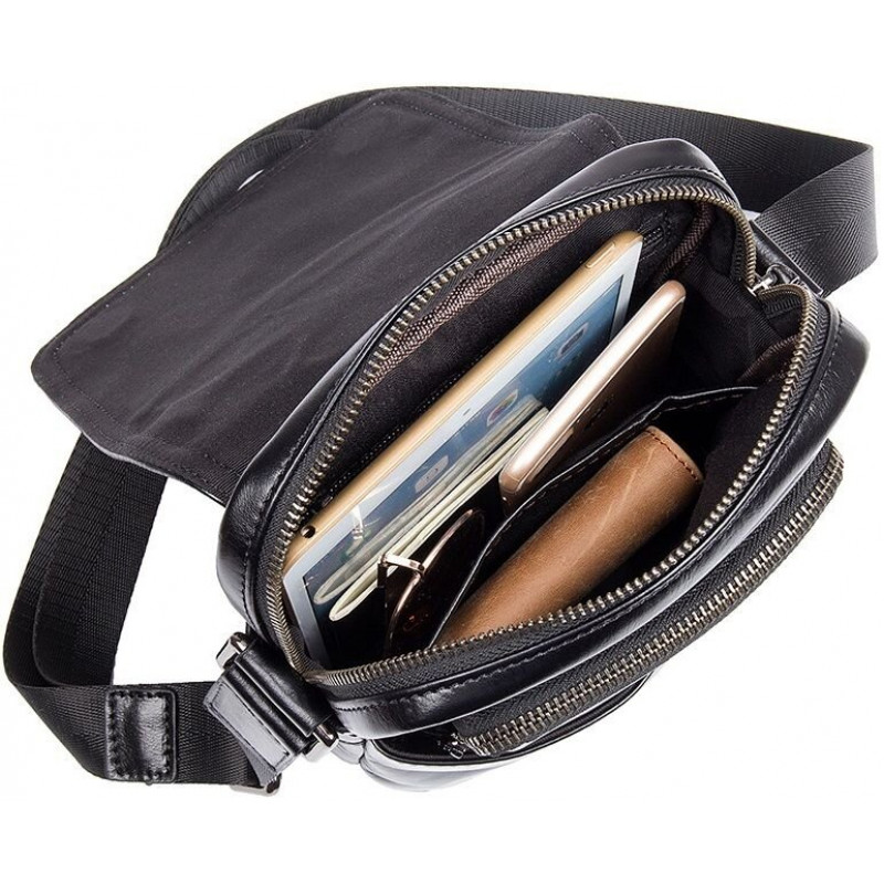 Сумка мужская Vintage кожаная Черная