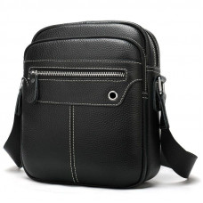 Сумка чоловіча шкіряна флотар Vintage Чорна