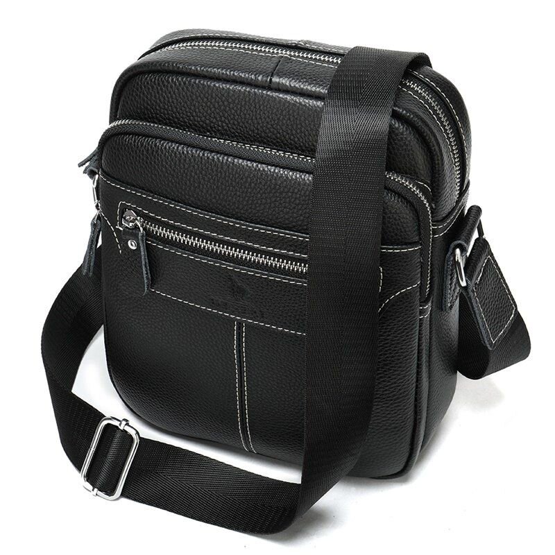 Сумка чоловіча шкіряна флотар Vintage Чорна