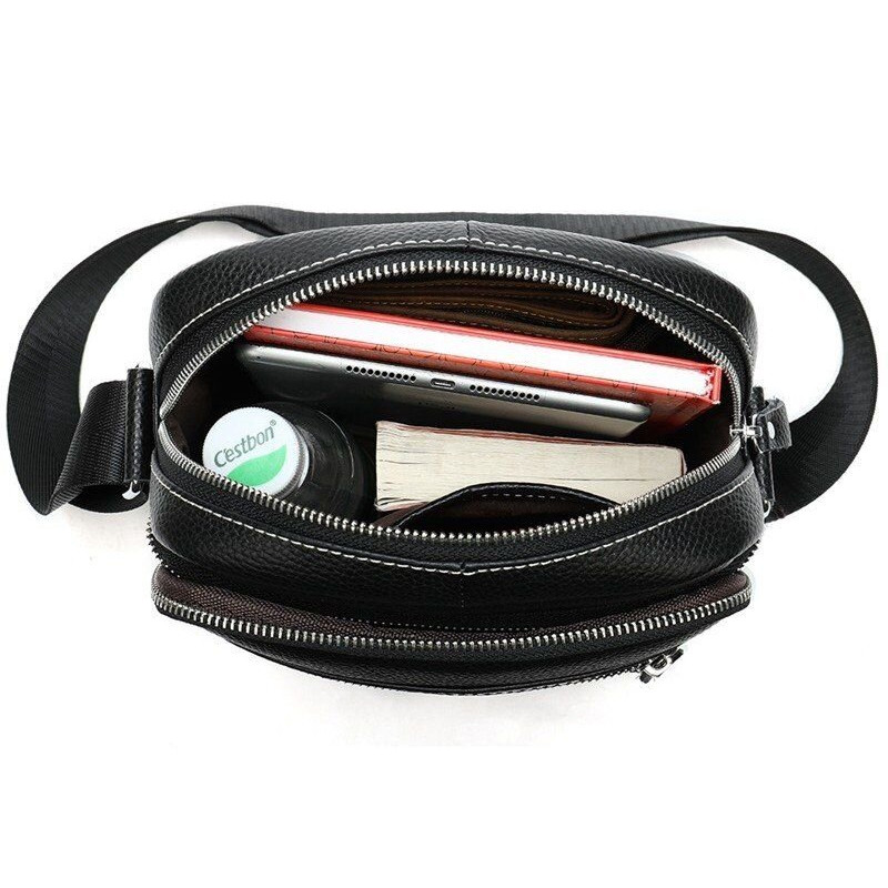 Сумка чоловіча шкіряна флотар Vintage Чорна