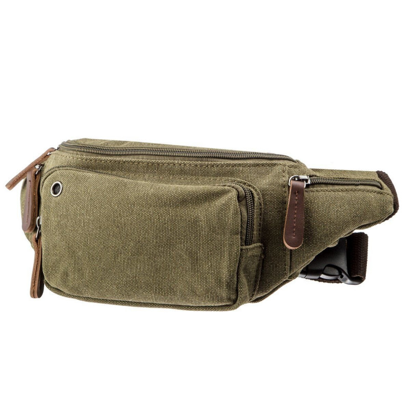 Сумка поясная текстильная Vintage Оливковая