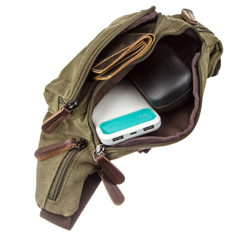 Сумка поясная текстильная Vintage Оливковая