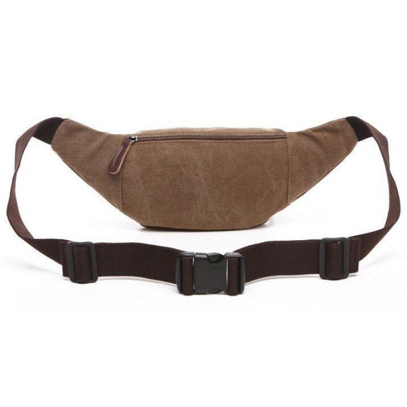 Сумка поясная текстильная Vintage Коричневая