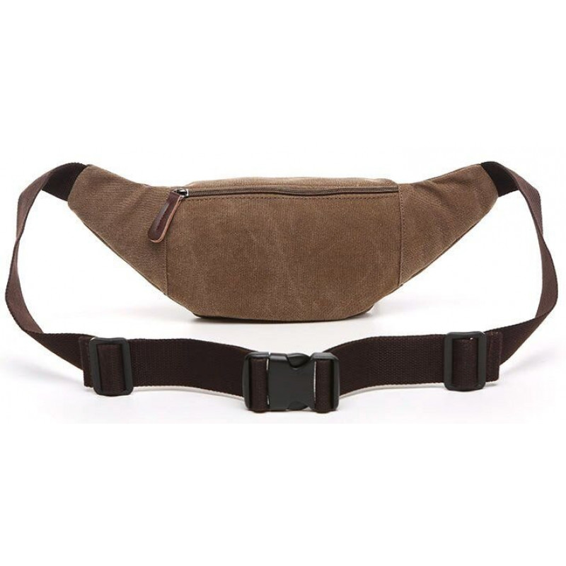 Сумка поясная текстильная Vintage Коричневая