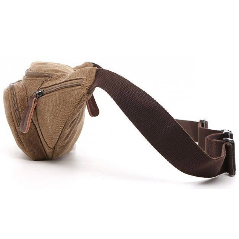 Сумка поясная текстильная Vintage Коричневая