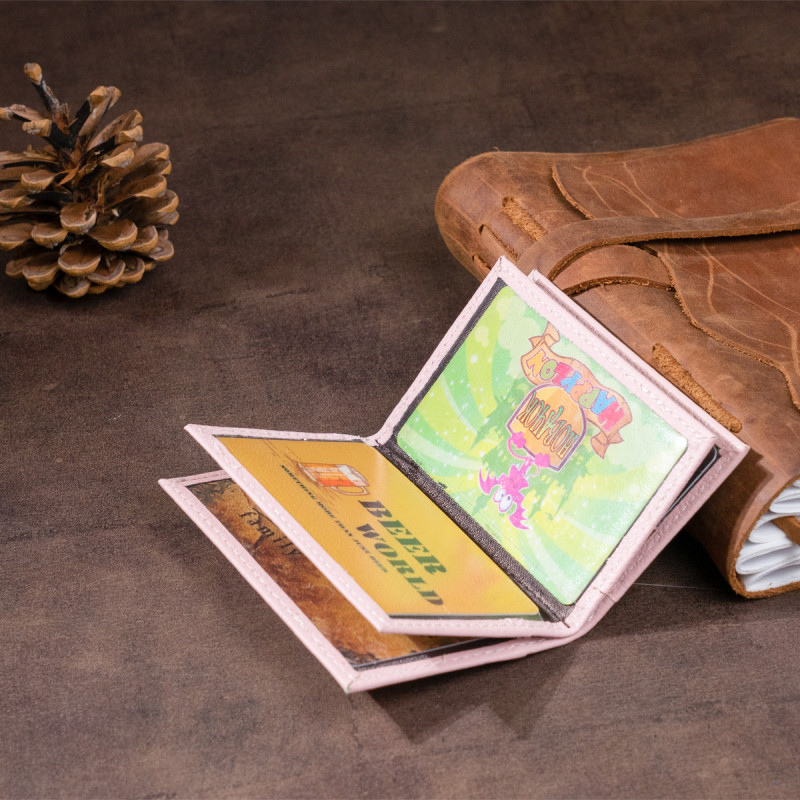 Визитница-книжка ST Leather Розовая