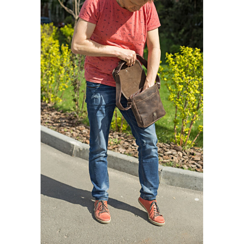 Сумка SHVIGEL з вінтажній шкіри Коричнева