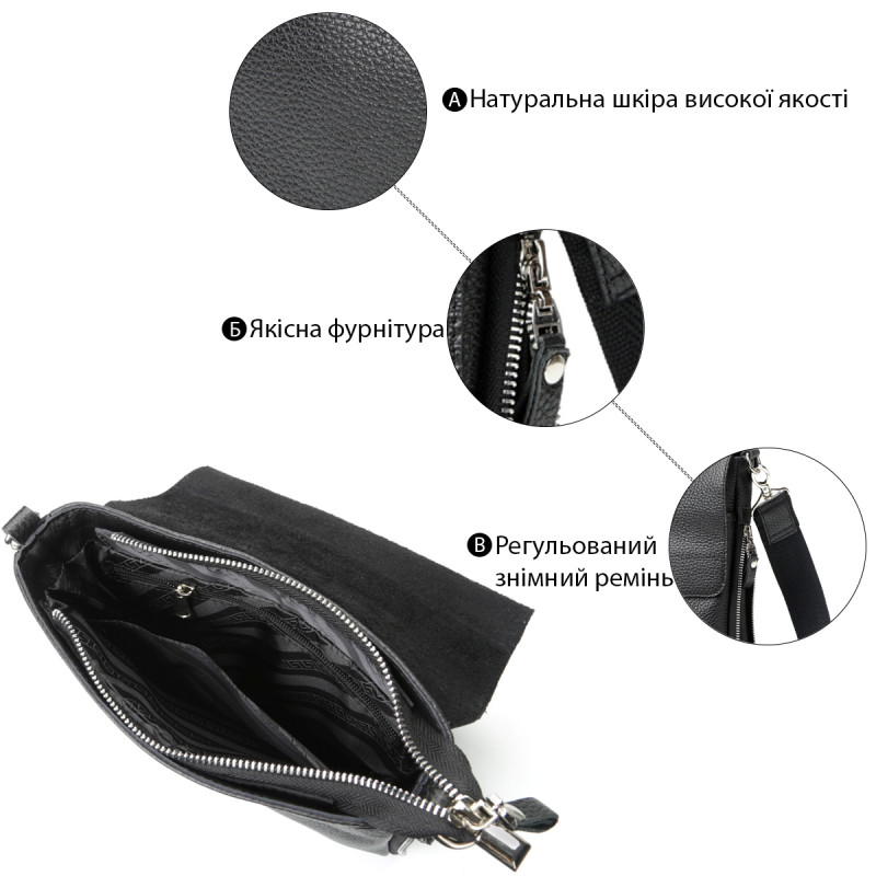 Сумка SHVIGEL из натуральной кожи Черная