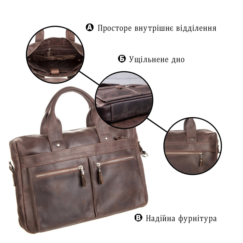 Сумка для ноутбука SHVIGEL Коричневая