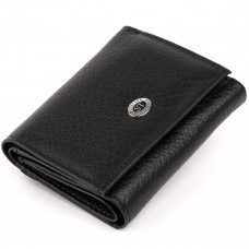 Маленькое портмоне из кожи унисекс ST Leather Черное