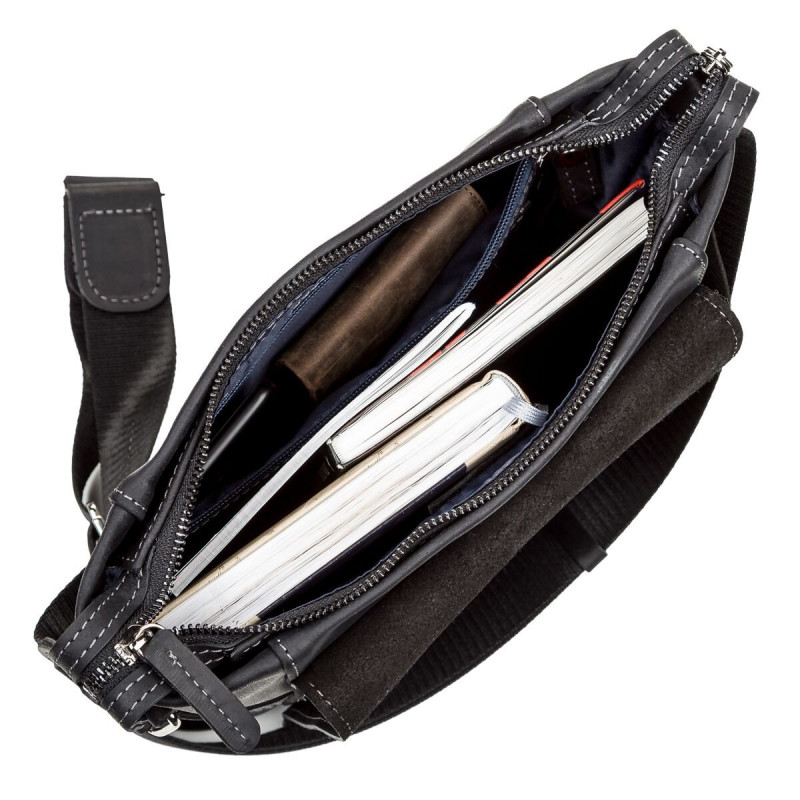 Сумка мужская SHVIGEL кожаная Черная