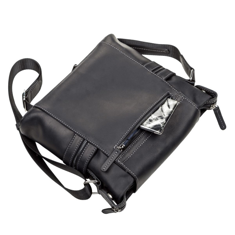 Сумка мужская SHVIGEL кожаная Черная