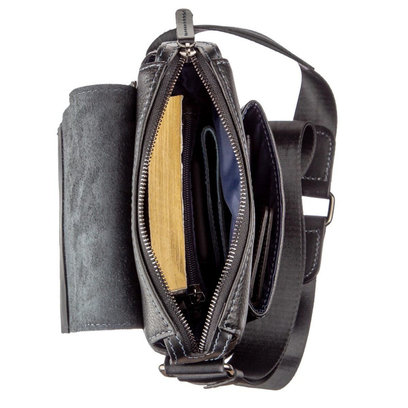 Сумка мужская комбо SHVIGEL кожаная Черная