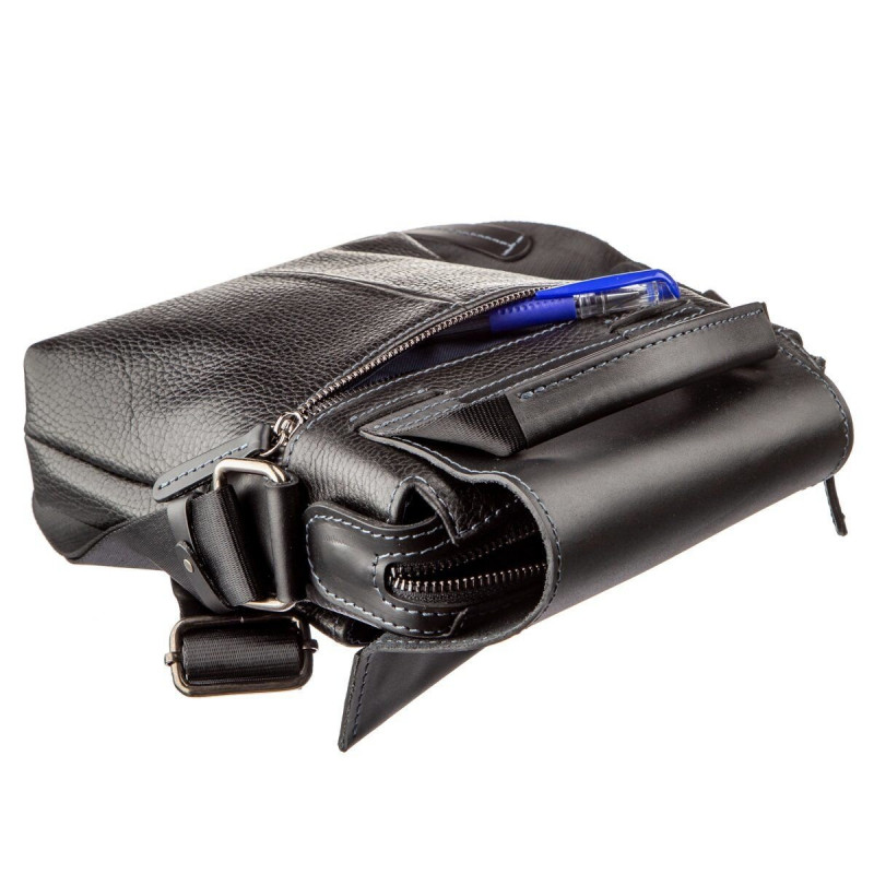 Сумка мужская комбо SHVIGEL кожаная Черная