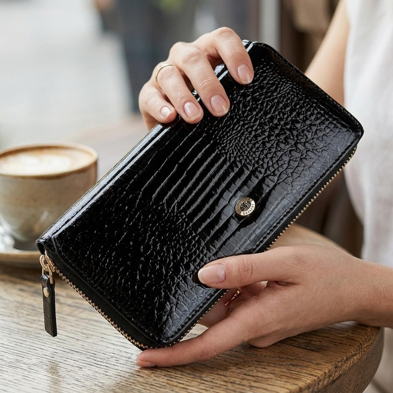 Гаманець жіночий ST Leather (SA) натуральна шкіра Чорний