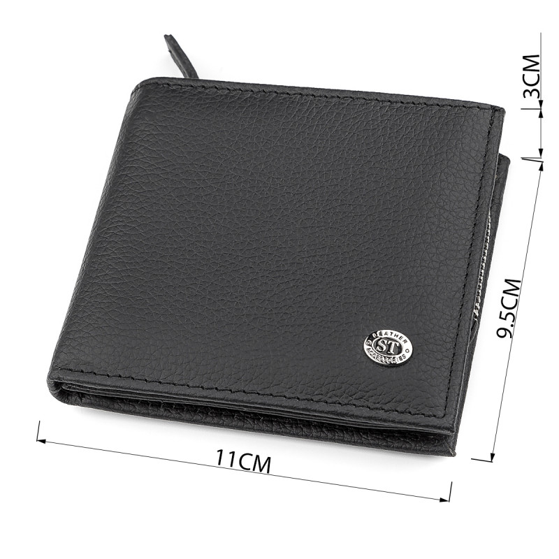 Мужской кошелек ST Leather (ST) натуральная кожа Черный