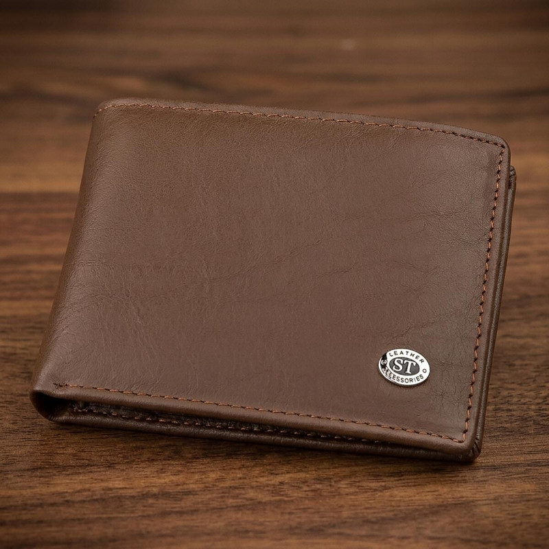 Мужской кошелек ST Leather (ST-) НОВИНКА Коричневый