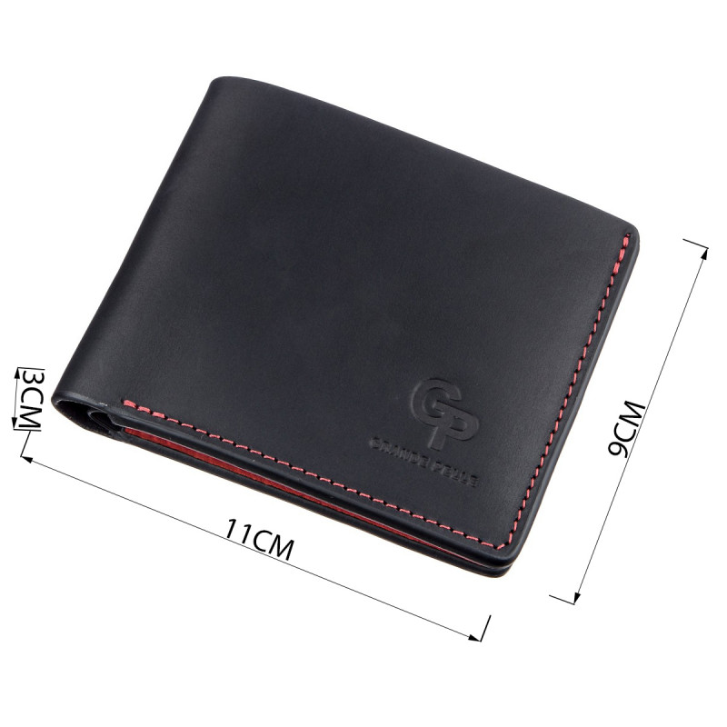 Оригинальное портмоне комби унисекс на магните GRANDE PELLE Черное