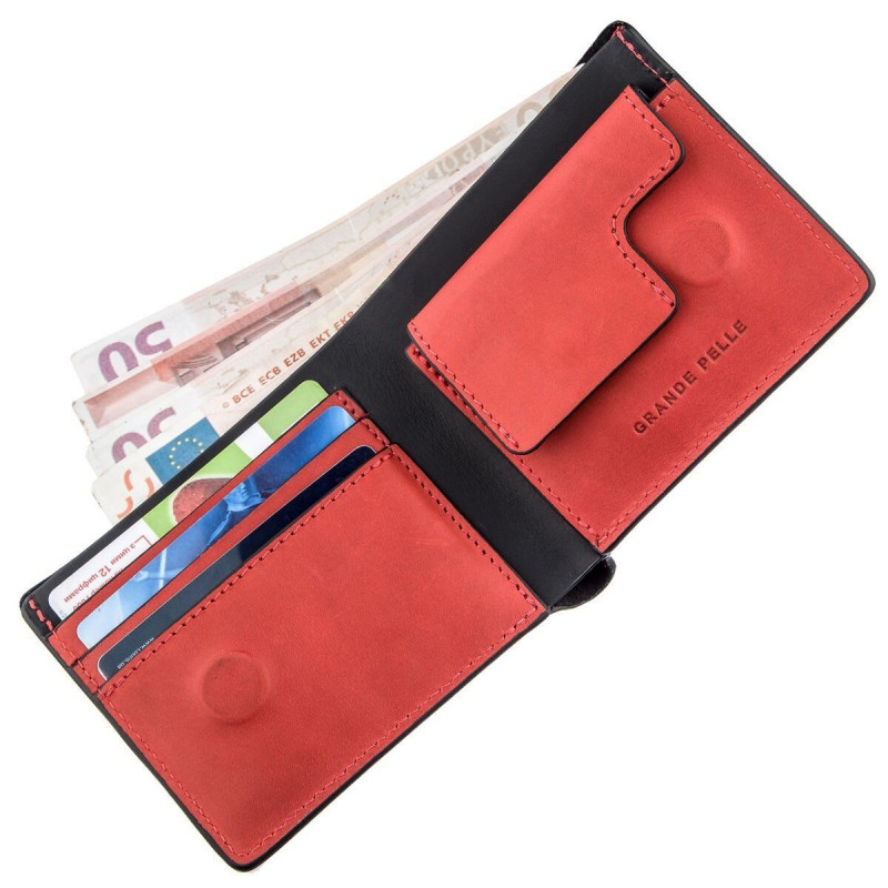 Оригинальное портмоне комби унисекс на магните GRANDE PELLE Черное