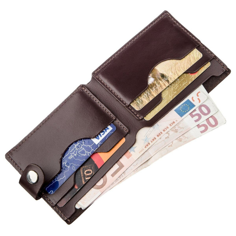 Портмоне горизонтальное мужское SHVIGEL Коричневое