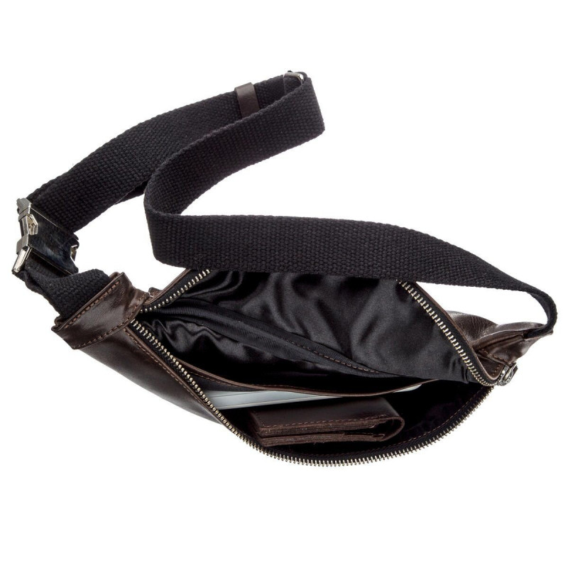 Поясная сумка GRANDE PELLE Темно-коричневая