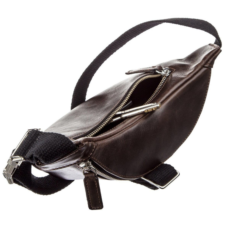 Поясная сумка GRANDE PELLE Темно-коричневая