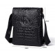 Сумка мужская вертикальная с тиснением под рептилию Vintage Черная