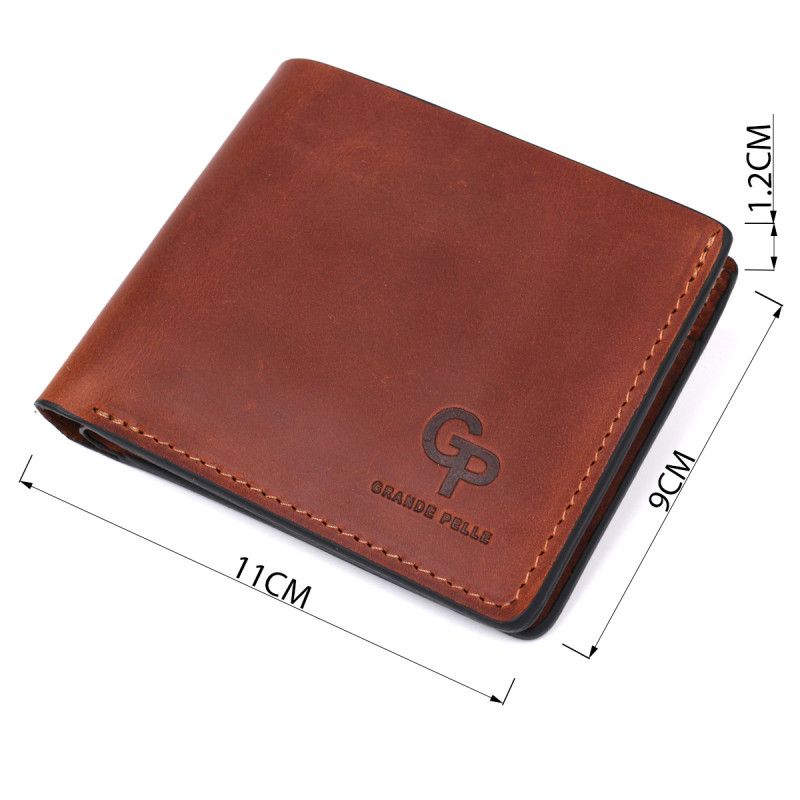 Стильне портмоне унісекс GRANDE PELLE Коричнева