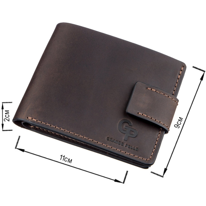 Тонкое кожаное портмоне унисекс GRANDE PELLE Коричневое