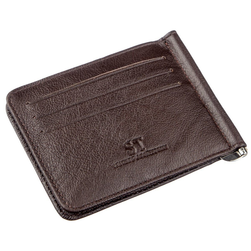 Удобный мужской зажим для купюр ST Leather Коричневый