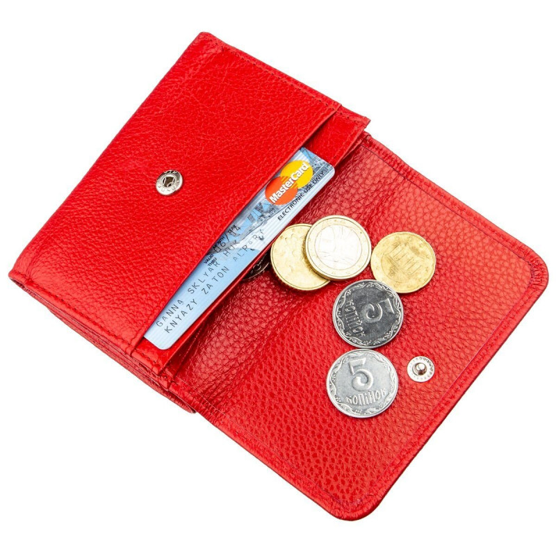 Яркий компактный женский бумажник ST Leather Красный