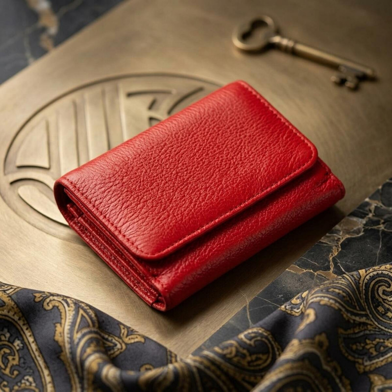 Яскравий компактний жіночий гаманець ST Leather Червоний