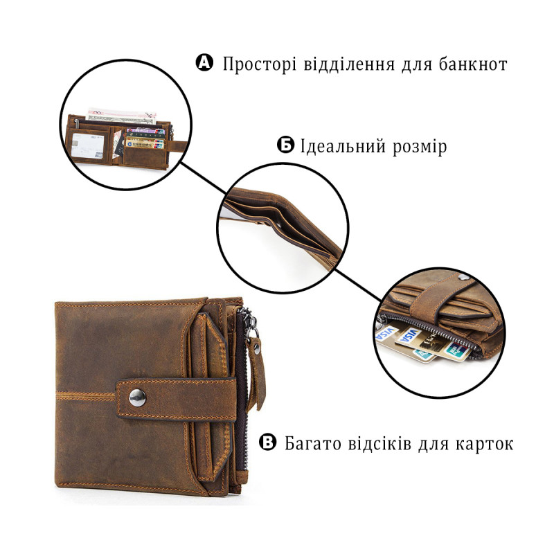 Кошелек с потертостями Vintage Коричневый