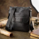 Чоловіча шкіряна сумка месенджер для документів та міста SHVIGEL Чорна