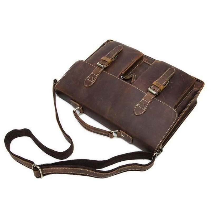 Портфель мужской из кожи Vintage Коричневый