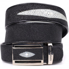 Ремень-автомат STINGRAY LEATHER из натуральной кожи морского ската Черный