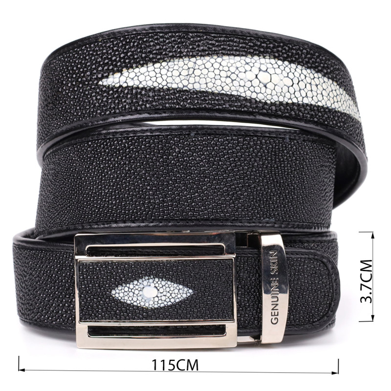 Ремень-автомат STINGRAY LEATHER из натуральной кожи морского ската Черный