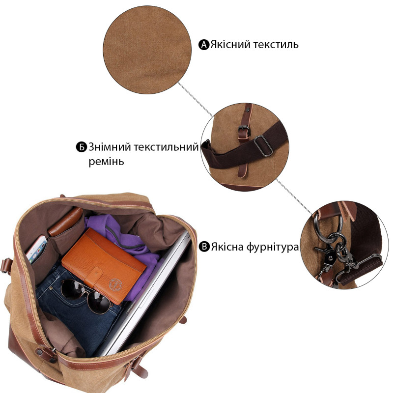 Сумка дорожня Vintage Коричнева