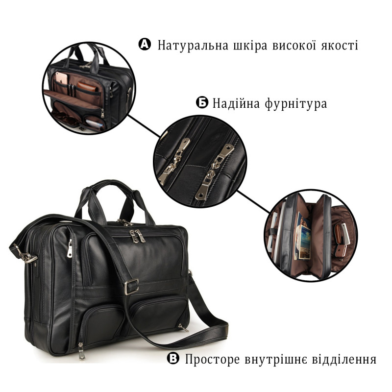 Сумка чоловіча Vintage Чорна