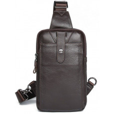Сумка чоловіча шкіряна через плече Vintage Коричнева