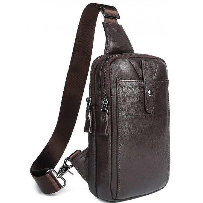 Сумка чоловіча шкіряна через плече Vintage Коричнева