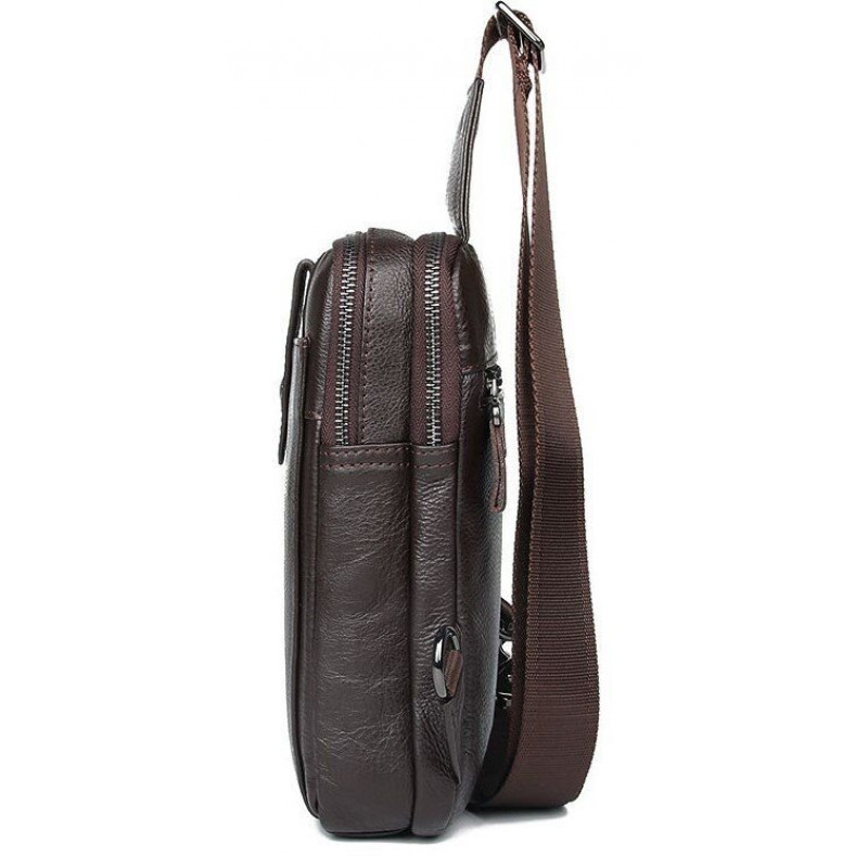 Сумка чоловіча шкіряна через плече Vintage Коричнева