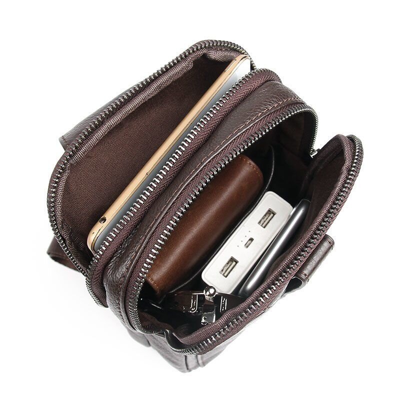 Сумка чоловіча шкіряна через плече Vintage Коричнева