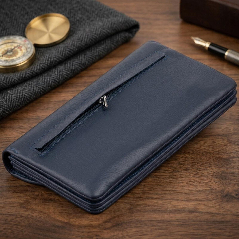 Клатч зі шкіри жіночий ST Leather Темно-синій