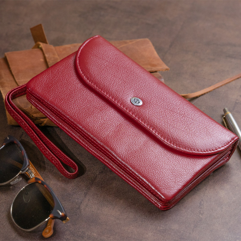 Клатч из кожи женский ST Leather Бордовый